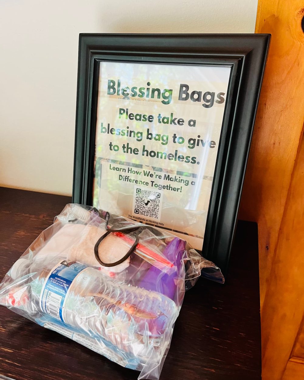 Host giving back in action